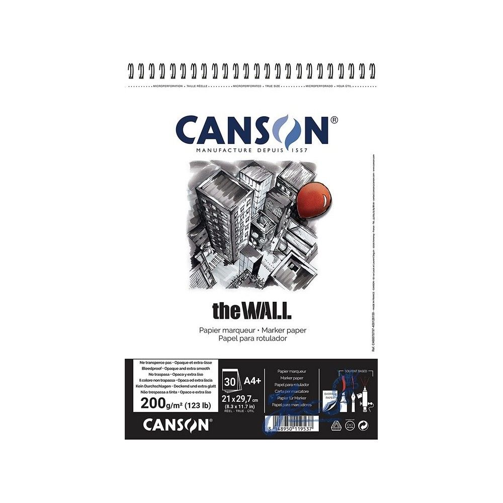 bloc canson® the wall a4 21 x 29,7 cm art. nr. c400078797