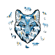 puzzle "lobo" 140 piezas de madera art. nr. 00356