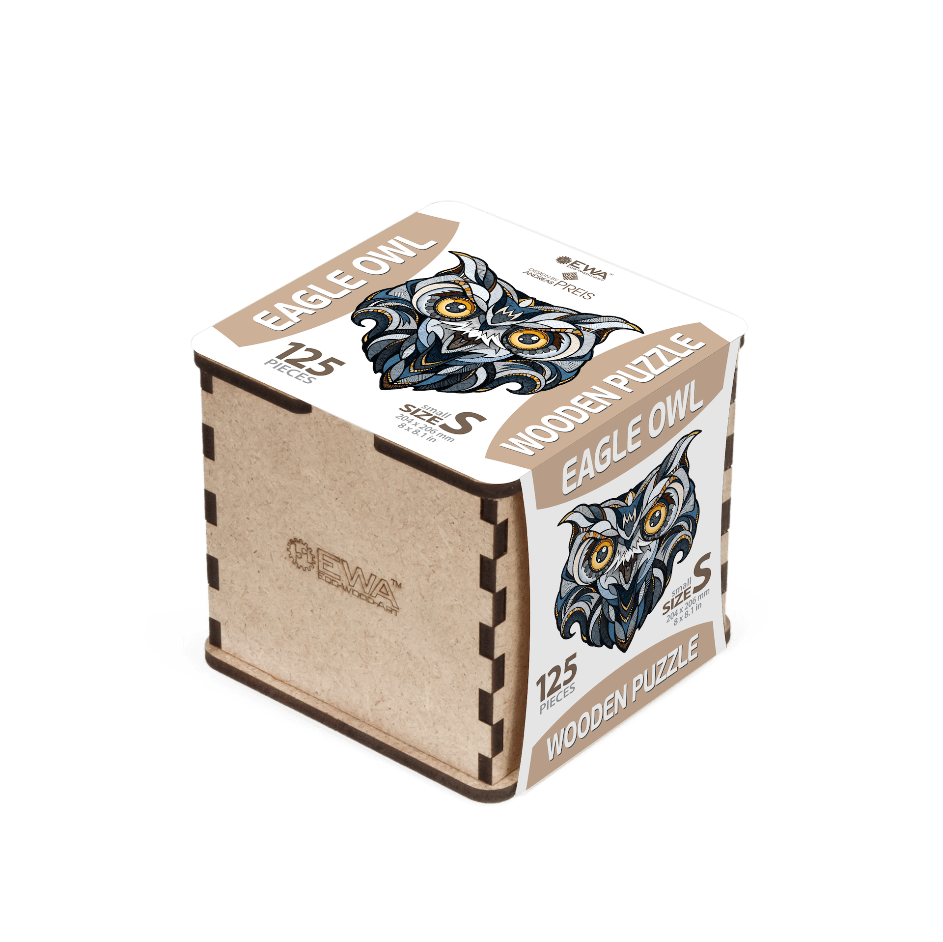 puzzle "búho real" 125 piezas de madera art. nr. 00354
