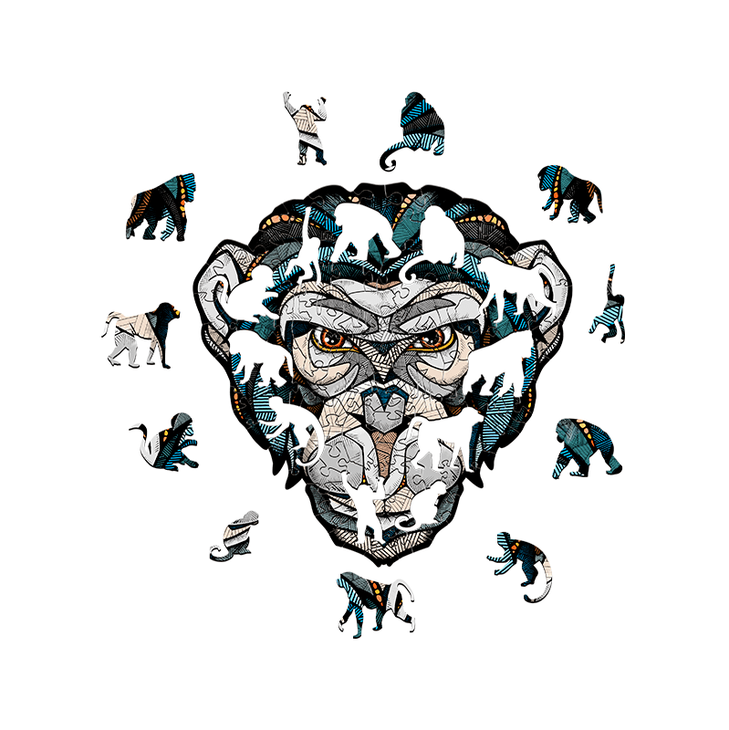 puzzle "chimpancé" 110 piezas de madera art. nr. 00355
