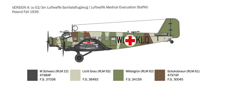 1:72 junker ju 52/3m art. nr. 0102