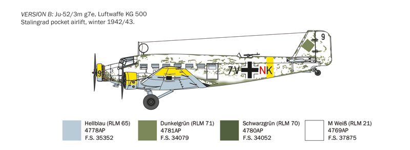 1:72 junker ju 52/3m art. nr. 0102