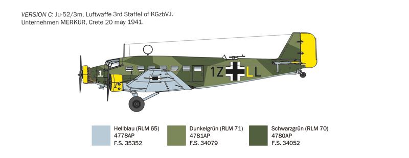 1:72 junker ju 52/3m art. nr. 0102