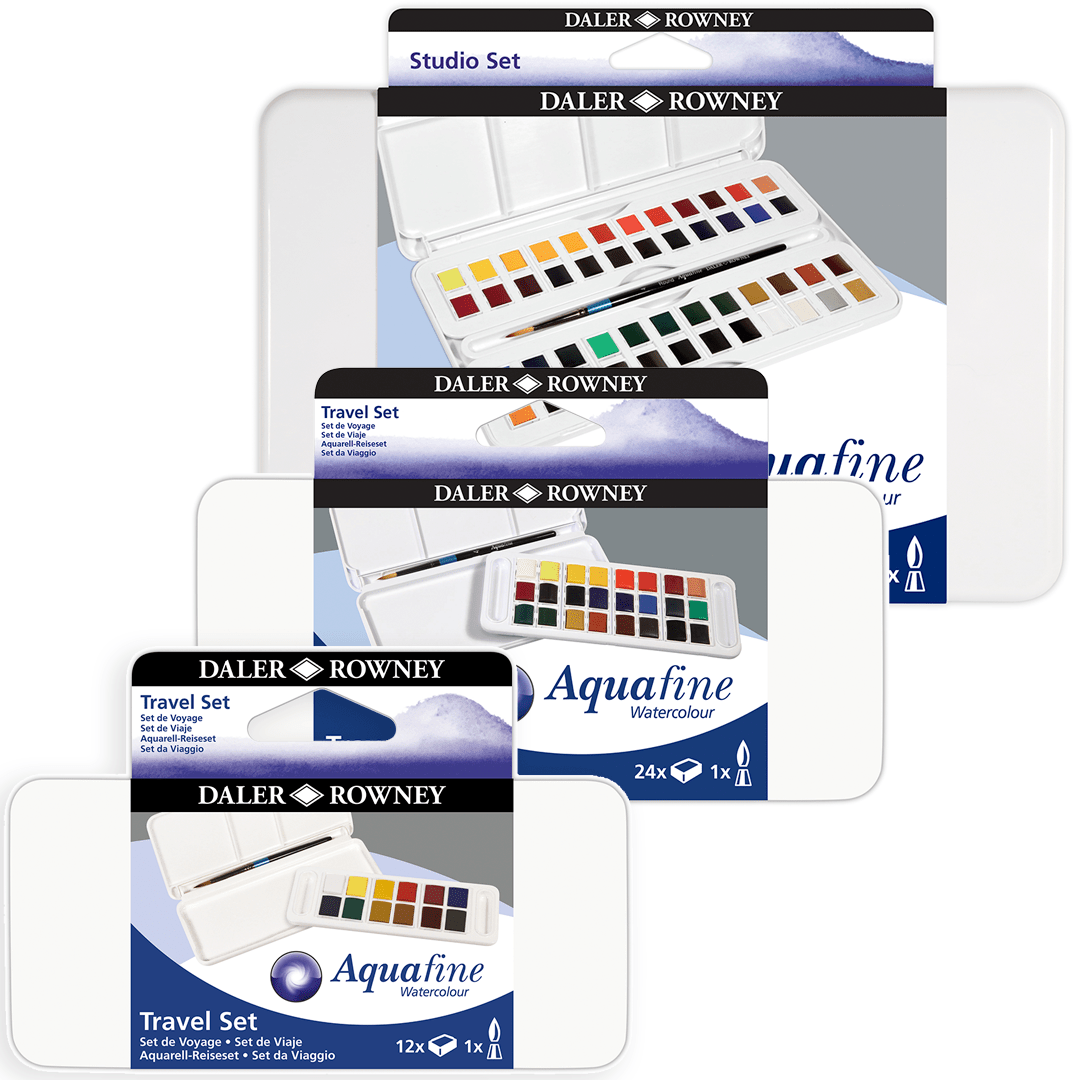 set de viaje acuarelas daler rowney aquafine 12 ½ godets art. nr. d131900001