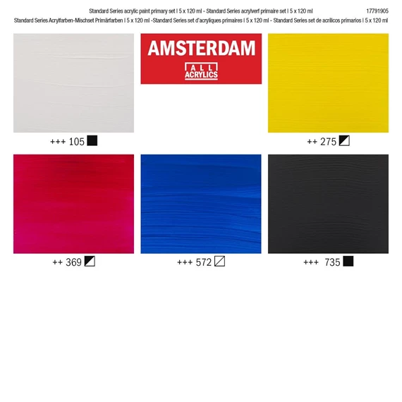 set acrílico amsterdam standard series primary 5 x 120 ml art. nr. 17791905
