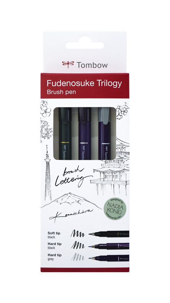 Tombow Fudenosuke Trilogy Brush Pen Art.-Nr. WS-BHS-3P