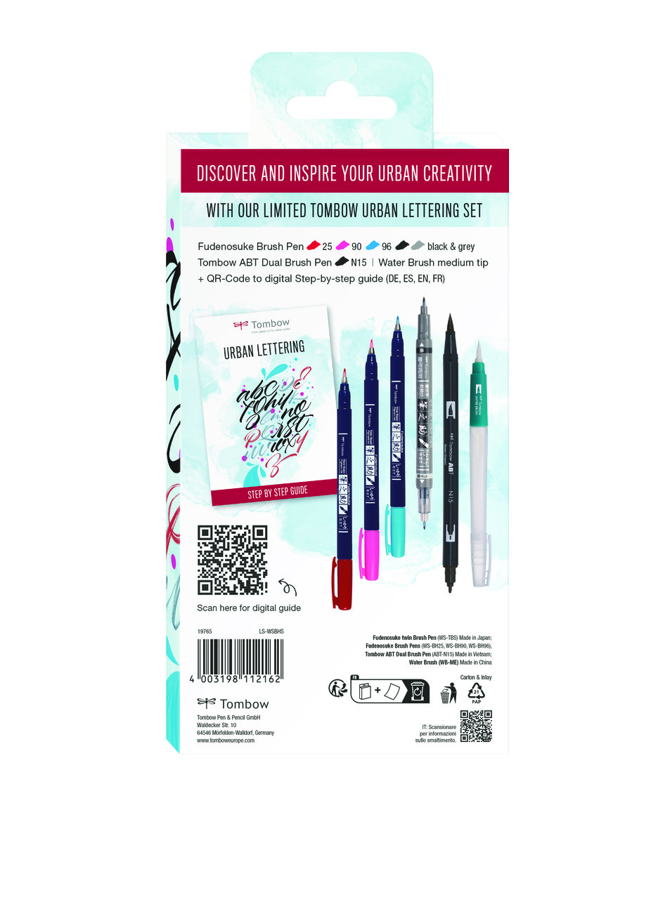tombow urban lettering set art. nr. ls wsbhs