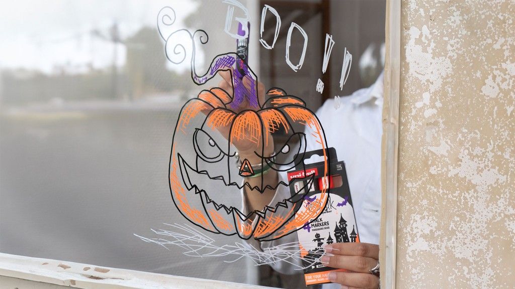 set 4 rotuladores chalk markers halloween uni ball art. nr. pwe 5m