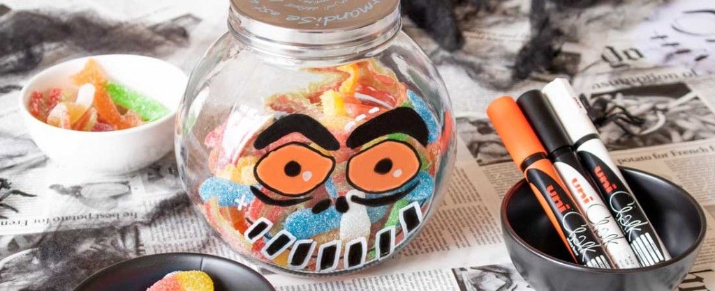 set 4 rotuladores chalk markers halloween uni ball art. nr. pwe 5m