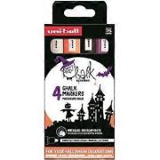 set 4 rotuladores chalk markers halloween uni ball art. nr. pwe 5m