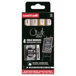 set 4 rotuladores chalk markers uni ball art. nr. pwe 5m 4p assf46