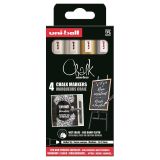set 4 rotuladores chalk markers uni ball art. nr. pwe 5m 4p assf46