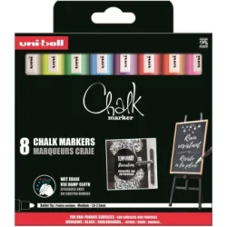 set 8 rotuladores chalk markers uni ball art. nr. pwe 5m 8p