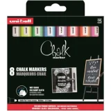 set 8 rotuladores chalk markers uni ball art. nr. pwe 5m 8p