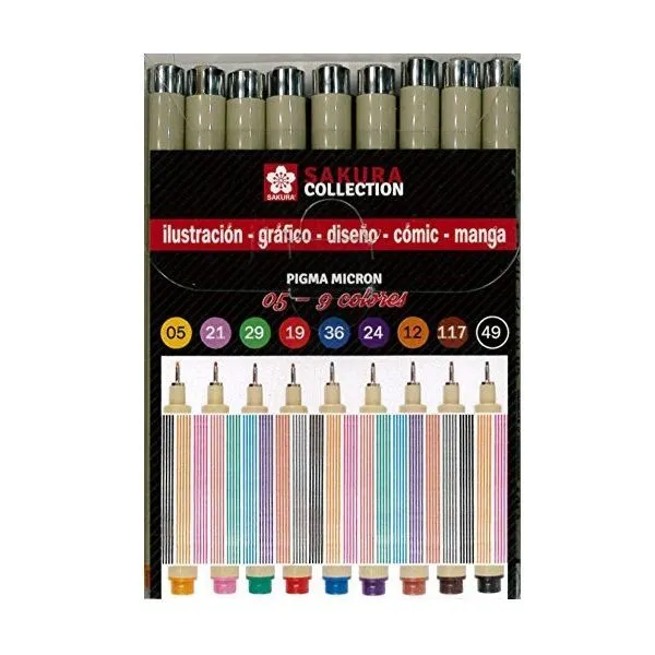 Sakura Estuche 9 colores Pigma Micron 0,05 Art.-Nr. PO09002