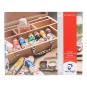 caja de madera de pintura acrílica van gogh basic 10 x 40 ml + accesorios art. nr. 22840513