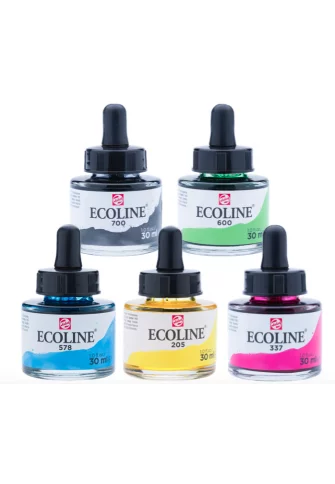 set de acuarela líquida ecoline primary 5 x 30 ml art. nr. 11259900