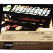 estuche de madera acrílicos rembrandt traditional 10 x 40 ml + accesorios art. nr. 18840004