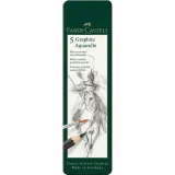 estuche de metal con 5 lápices graphite aquarelle faber castell art. nr. 117805