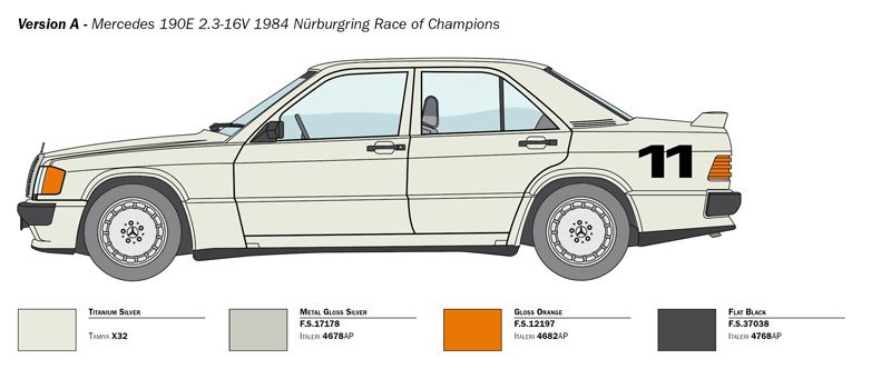 1:24 mercedes benz 190e 2.3 16v art. nr. 3624