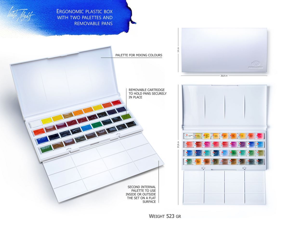caja acuarelas white nights 36 godets art. nr. 1942258