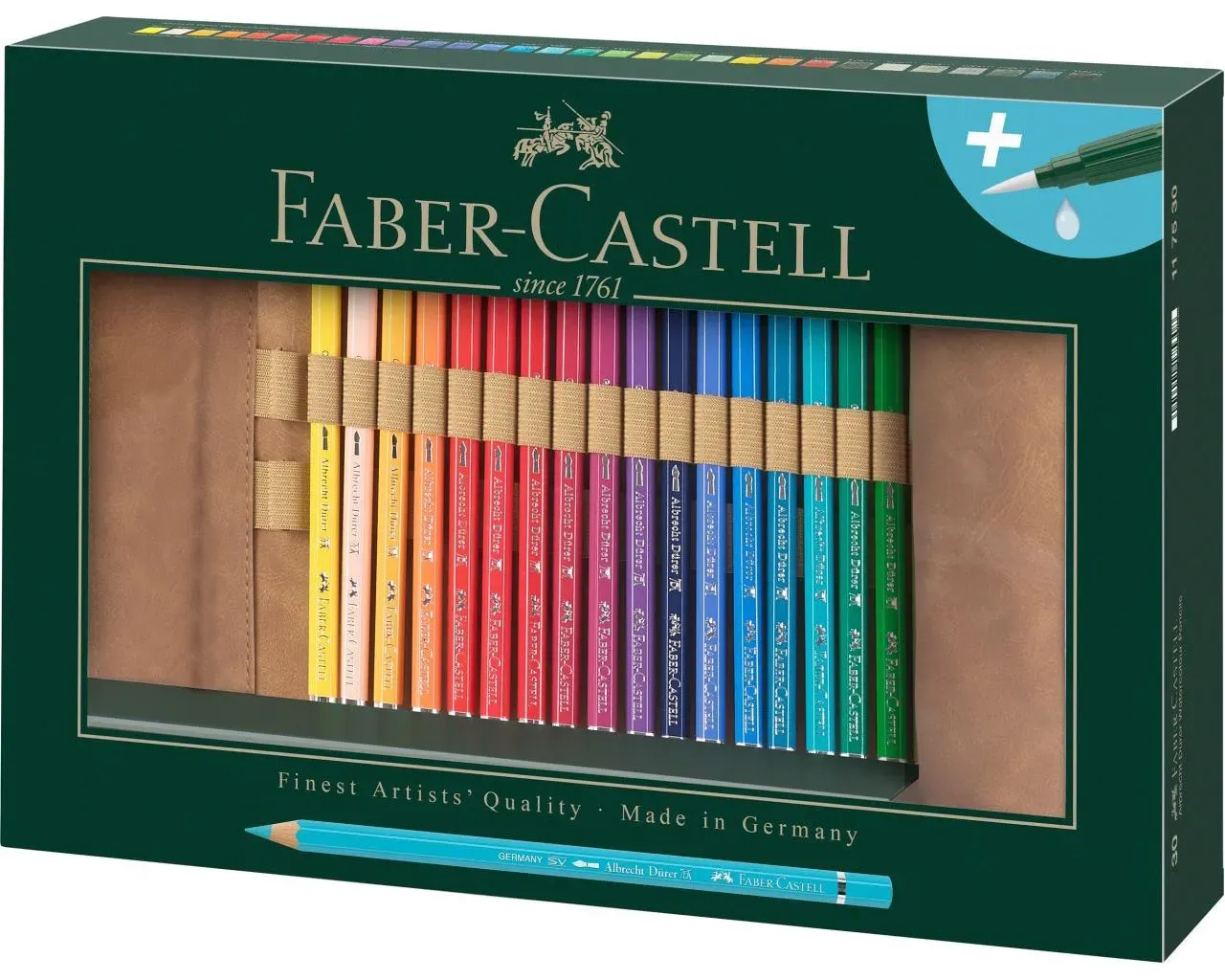 estuche enrollable albrecht dürer 30 colores + accesorios faber castell art. nr. 117530