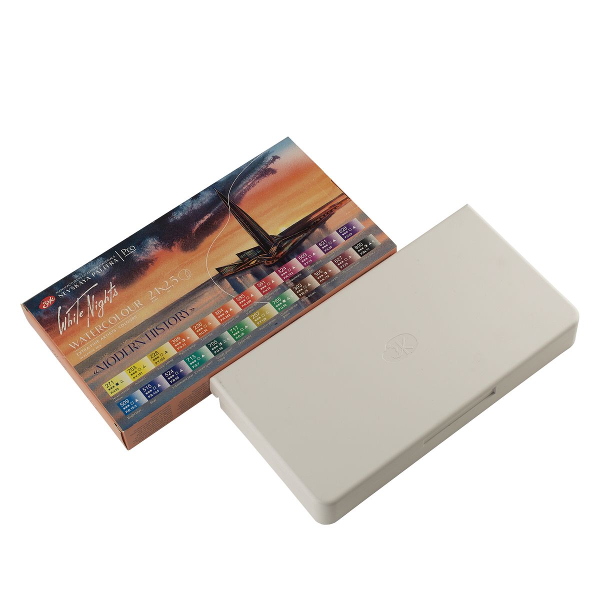 caja acuarelas white nights "modern history" 24 godets art. nr. 19422557