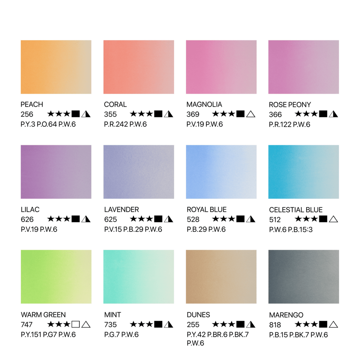 caja acuarelas white nights «pastel colours» 12 godets art. nr. 19421875