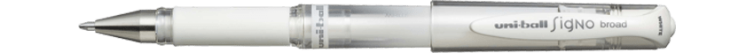 Bolígrafo Roller de gel Signo Broad Uni-Ball Blanco Art.-Nr. UM153BL