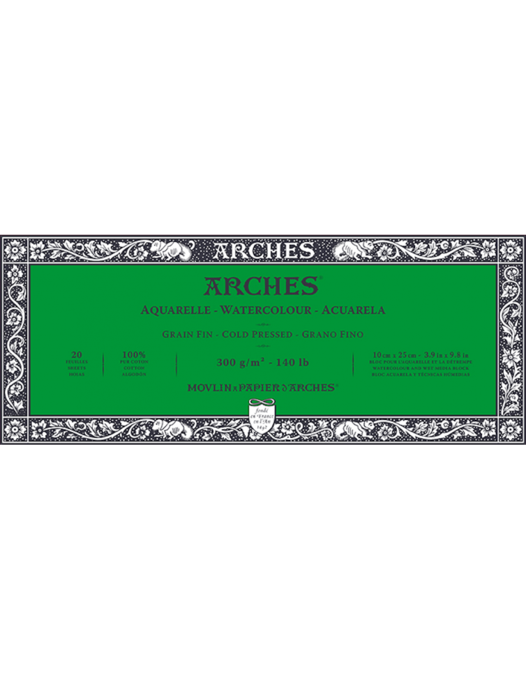 Bloc Acuarela Arches® Grano Fino 10×25 cm Art.-Nr. A1795056