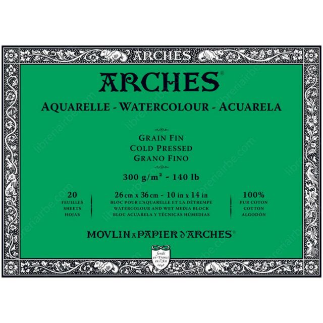 Bloc Acuarela Arches® Grano Fino 26×36 cm Art.-Nr. A1795061