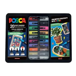 estuche metálico pop colours 20 rotuladores posca art. nr. 302422187