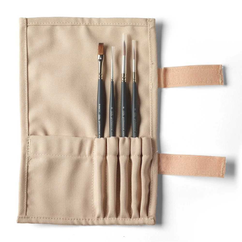 set 4 pinceles profesionales de marta sintética winsor & newton para acuarela art. nr. 5011701