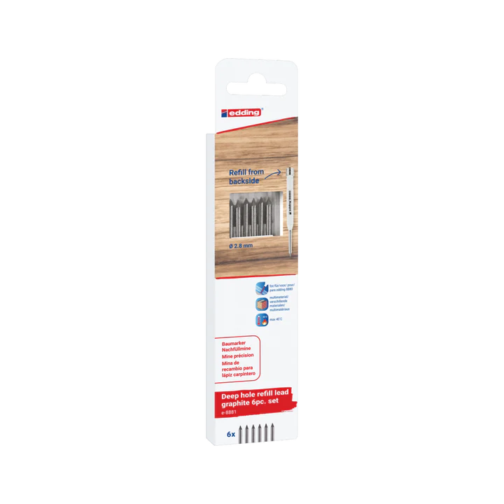 Estuche minas grafito 2,8 mm para Portaminas Edding 8880 Art.-Nr. 4-8881-6-112