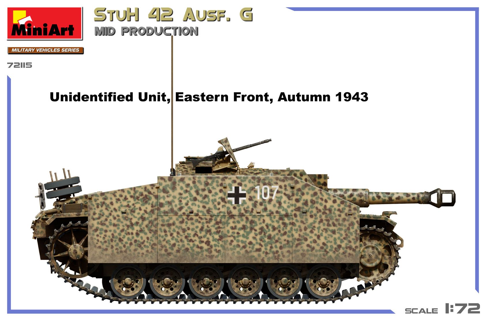 1:72 stuh 42 ausf. g mid production art. nr. 72115