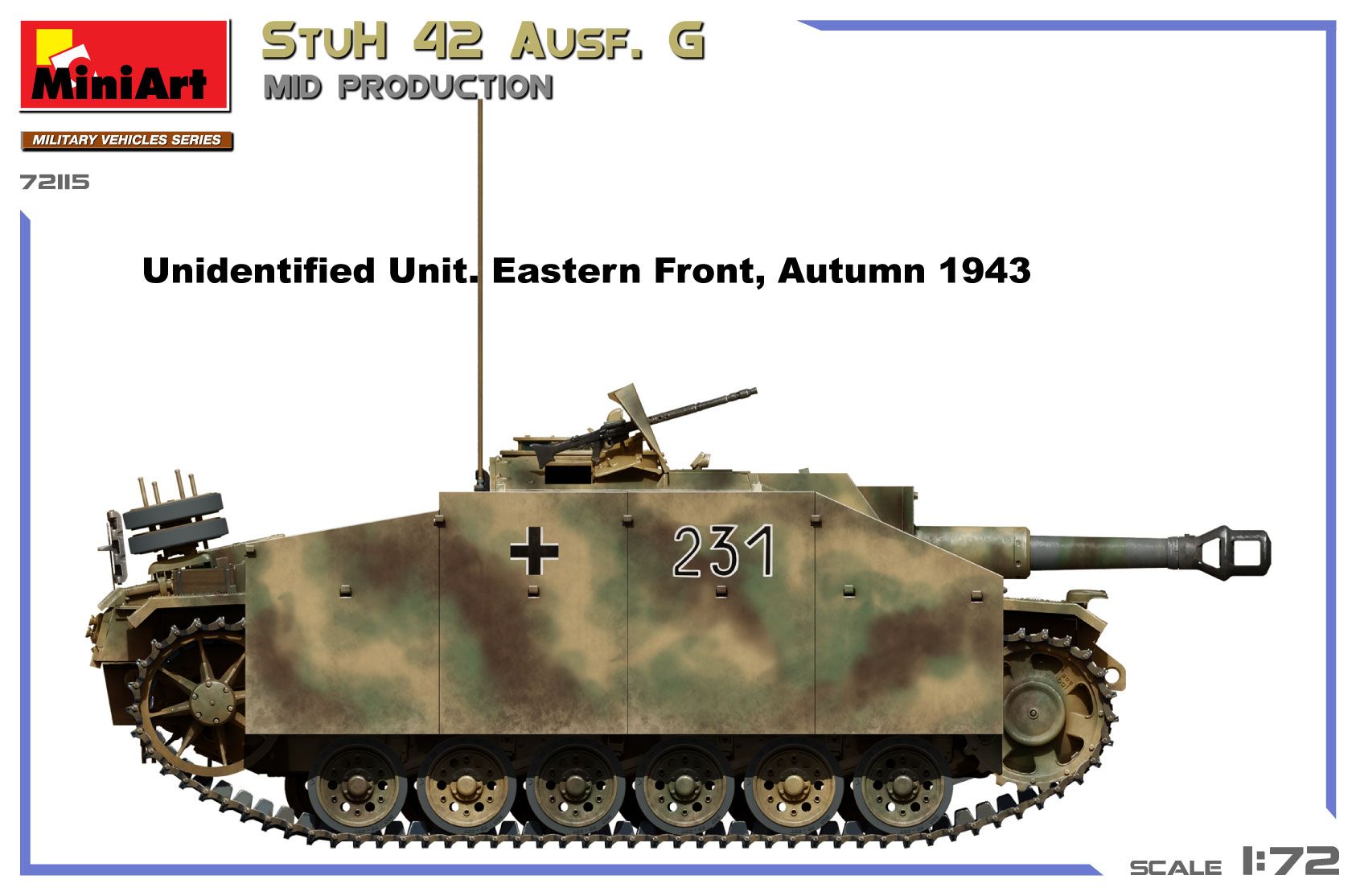 1:72 stuh 42 ausf. g mid production art. nr. 72115