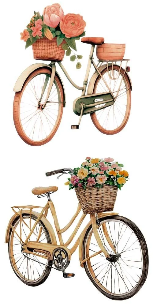 transfers decorativos 15x30cm 4 hojas bicicletas art. nr. pfy 14778