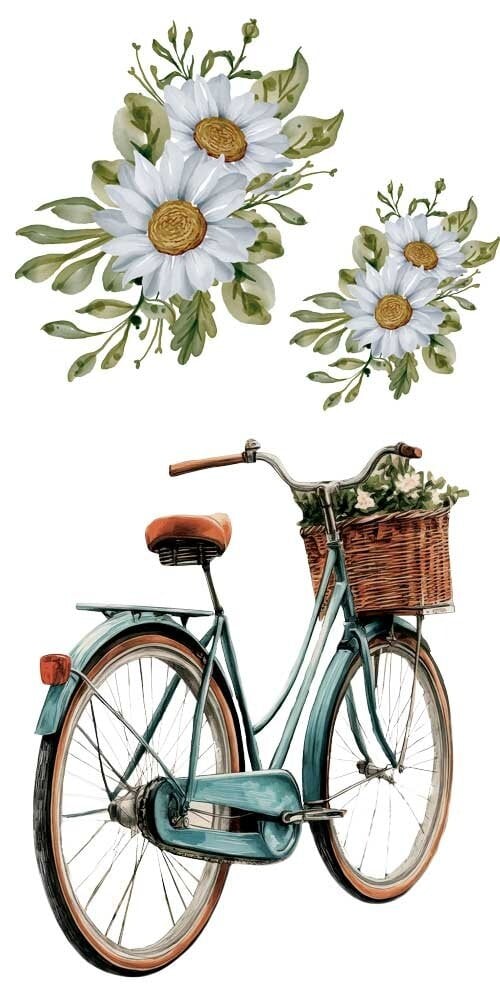 transfers decorativos 15x30cm 4 hojas bicicletas art. nr. pfy 14778
