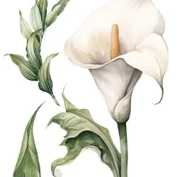 transfers decorativos 15x30cm 4 hojas calla lily art. nr. pfy 14771