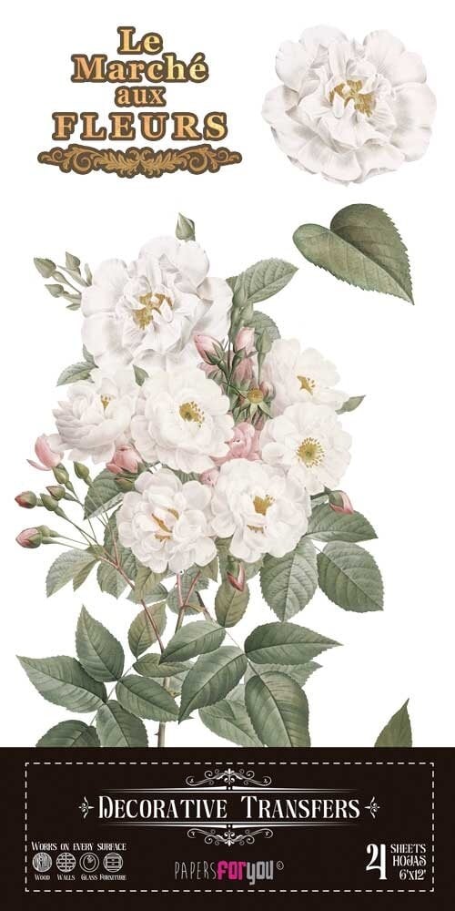 transfers decorativos 15x30cm 4 hojas roses art. nr. pfy 14765