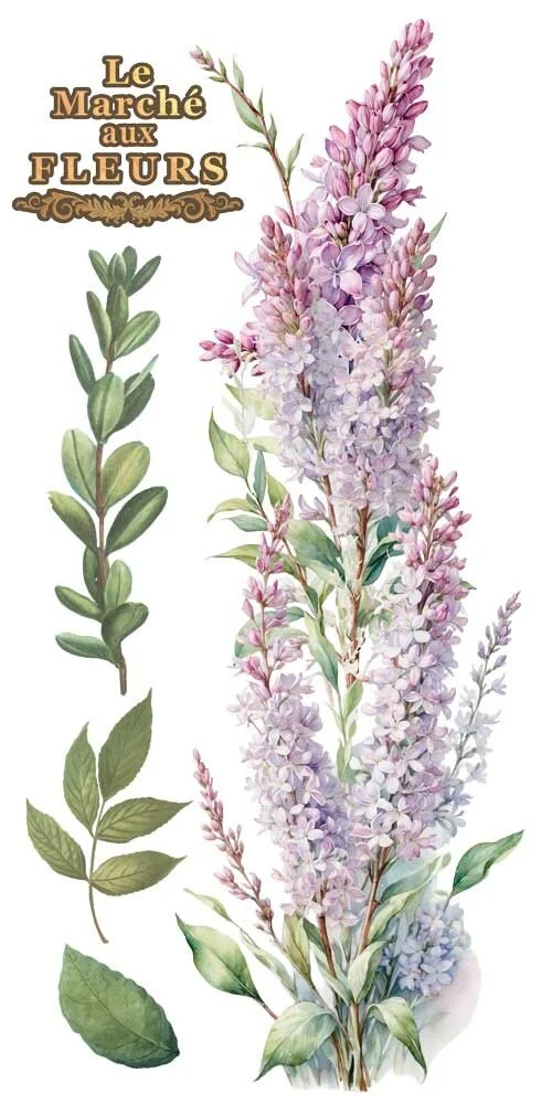 transfers decorativos 15x30cm 4 hojas lilacs art. nr. pfy 14773
