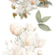 transfers decorativos 15x30cm 4 hojas magnolias art. nr. pfy 14764