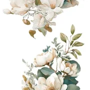 transfers decorativos 15x30cm 4 hojas magnolias art. nr. pfy 14764