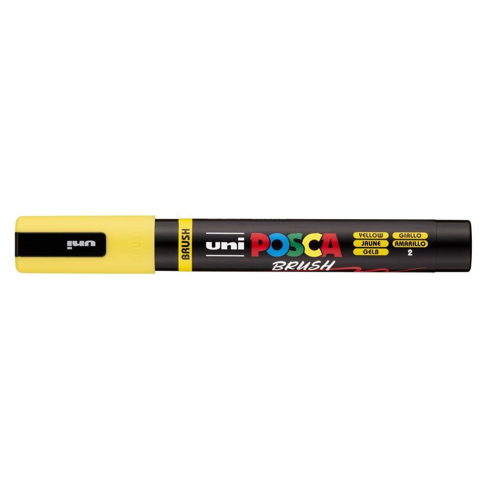 rotulador posca punta pincel – amarillo art. nr. pc 5br 2