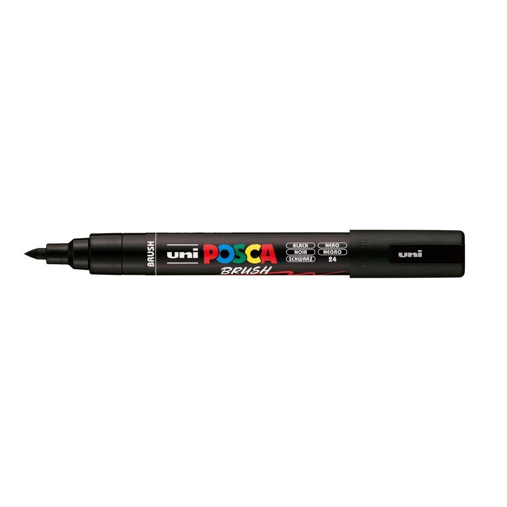 rotulador posca punta pincel negro art. nr. pc 5br 24
