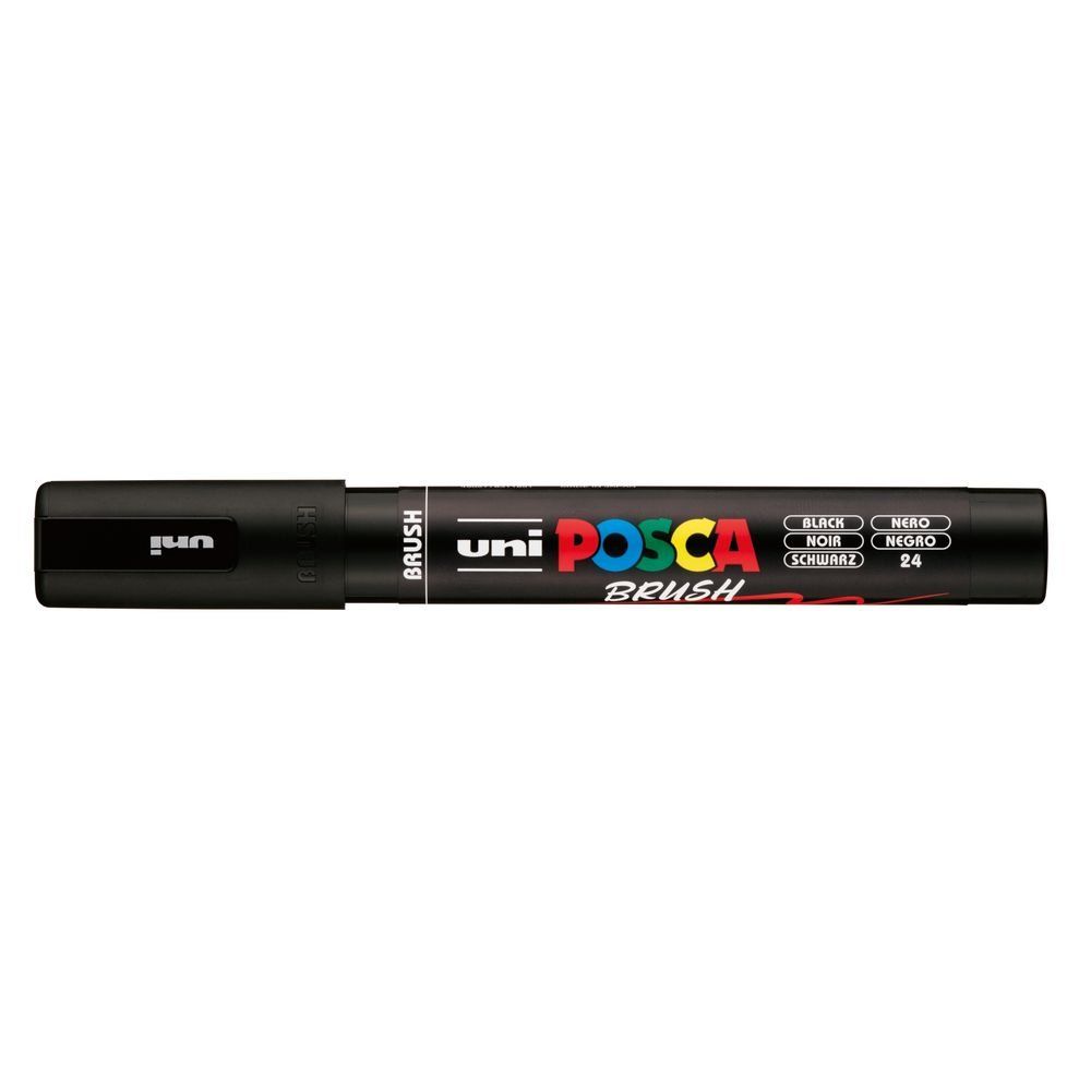 rotulador posca punta pincel negro art. nr. pc 5br 24