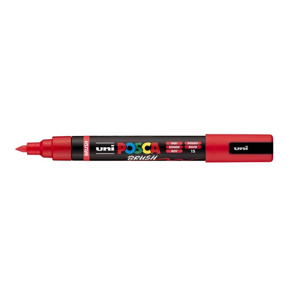 rotulador posca punta pincel – rojo art. nr. pc 5br 15