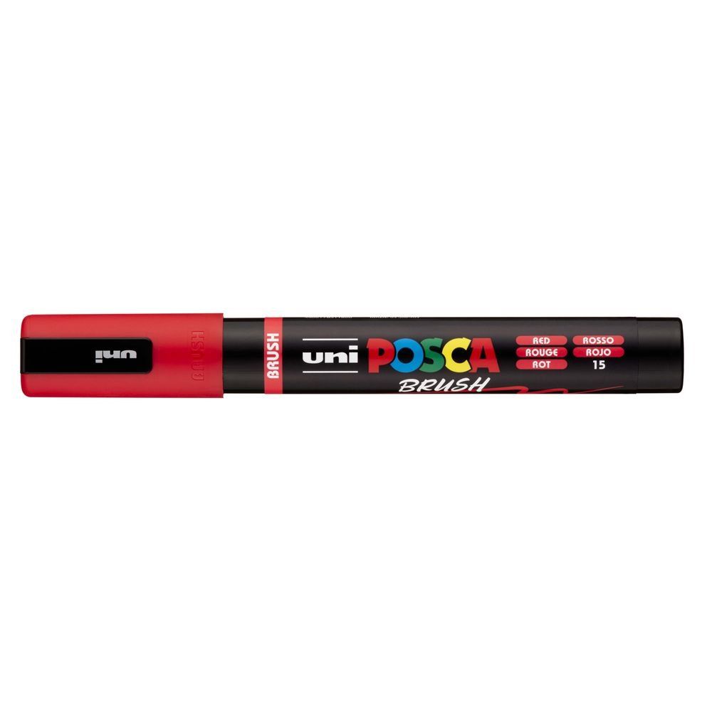 rotulador posca punta pincel – rojo art. nr. pc 5br 15