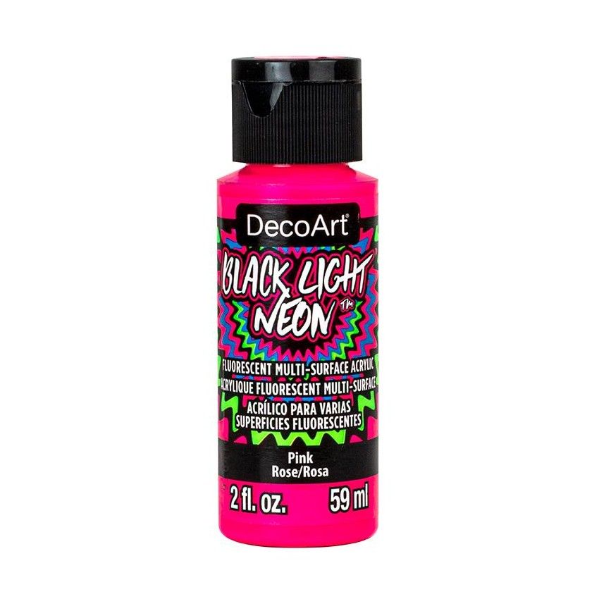 pintura acrílica black light neon decoart rosa art. nr. bln01