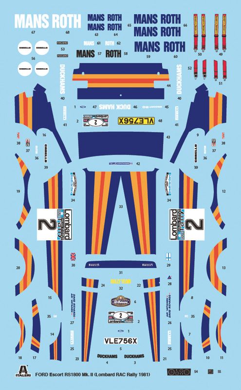 1:24 ford escort rs 1800 mk.ii lombard rac rally art. nr. 3650